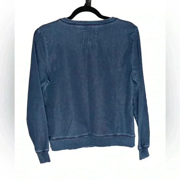 True Religion Sweatshirt Pullover Top Crafted With Pride Logo Blue Stretch S - Picture 4 of 5